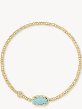 Kendra Scott Grayson Stretch Bracelet Gold in Light Blue Magnesite